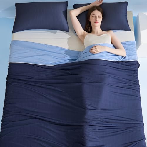 Elegear Queen Cooling Comforter for Hot Sleepers, Arc-Chill 3.0 Cool-to-Touch Fabric with Breathable Air Mesh Filling, Lightweight All-Season Temperature-Regulating Cooling Blanket Quilt, Blue - Image 1