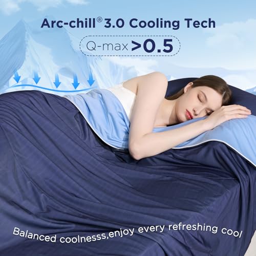 Elegear Queen Cooling Comforter for Hot Sleepers, Arc-Chill 3.0 Cool-to-Touch Fabric with Breathable Air Mesh Filling, Lightweight All-Season Temperature-Regulating Cooling Blanket Quilt, Blue - Image 2