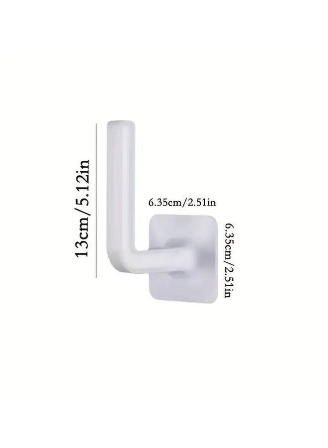 4 قطع رف قبعات مثبت على الحائط، حامل قبعات متين من البلاستيك، لاصق قوي، تركيب بدون حفر ولا تلف، منظف موفر للمساحة، أبيض وأسود - Image 4