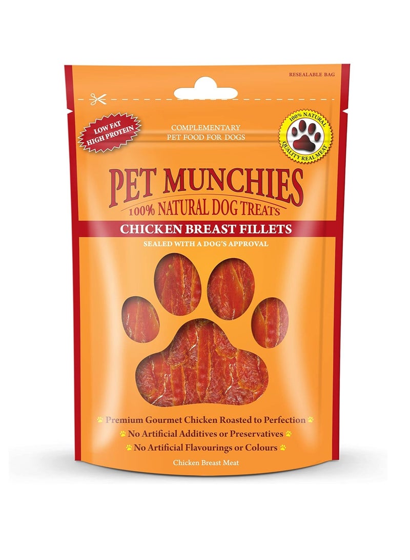 الحيوانات الأليفة Munchies وجبة فيليه للكلاب بنكهة صدور الدجاج 100 جرام - Image 1