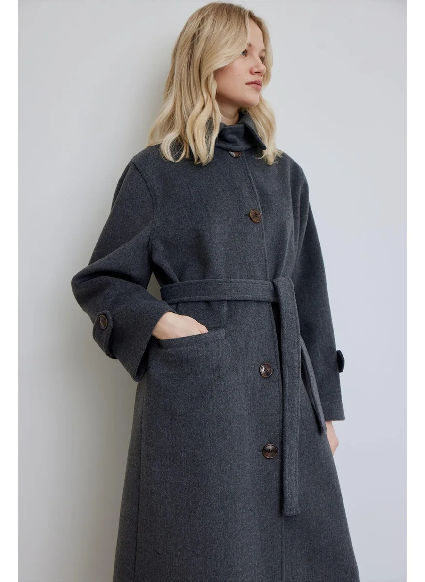 مانوكا Nora Kaşe Coat Anthracite