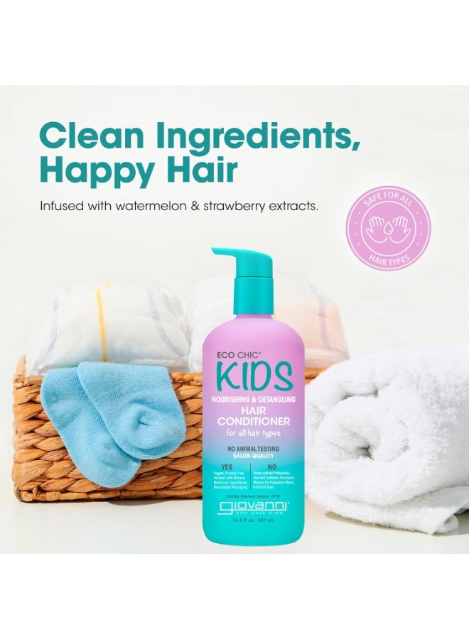 Giovanni GIOVANNI Eco Chic Kids Nourishing & Detangling Hair Conditioner - Kids Conditioner Detangler, Conditioner For Kids, Kids Hair Conditioner, For All Hair Types, Salon Quality - 16.5 Fl Oz (Pack of 2) - Image 4