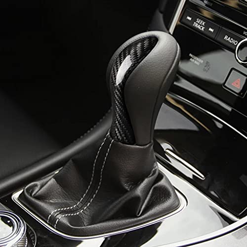 NVCNX Real Carbon Fiber Gear Shift Knob Top Cover Interior Trim Car Hard Carbon Fiber Accessories for Infiniti Q50 2014 2015 2016 2017 1PC Glossy Black - Image 5
