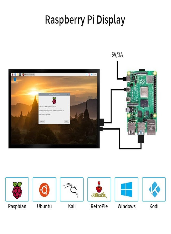 CUQI 7 Inch Mini Monitor, IPS 1024 × 600 HDMI Portable Monitor with Leather Stand for Raspberry Pi 5/4, Laptop, PC, Switch, Xbox, PS4 - Image 5