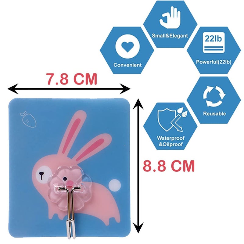 Atipriya 8 Pcs Printed Fancy Self Adhesive Printed Waterproof Adhesive Strong Wall Hook Use for HomeBathroom Kitchen Muli Design Color - Image 3