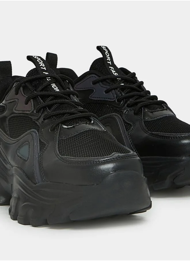 Styli Textured Web Design Chunky Sneakers