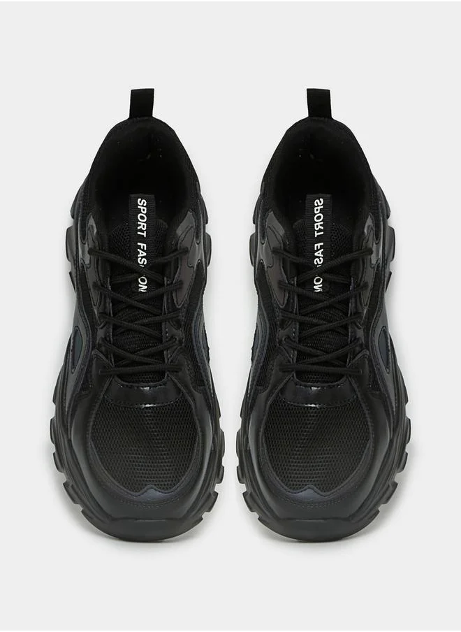 Styli Textured Web Design Chunky Sneakers