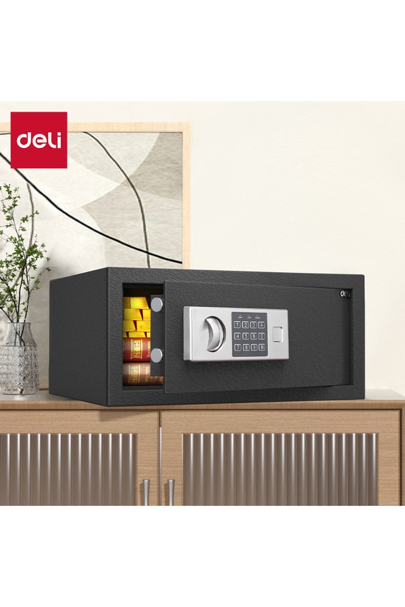 Deli Electronic Digital Safe Box, (20x43x35cm), Steel Security Safe with Digital Lock, 8kg ET522 Black - Image 2