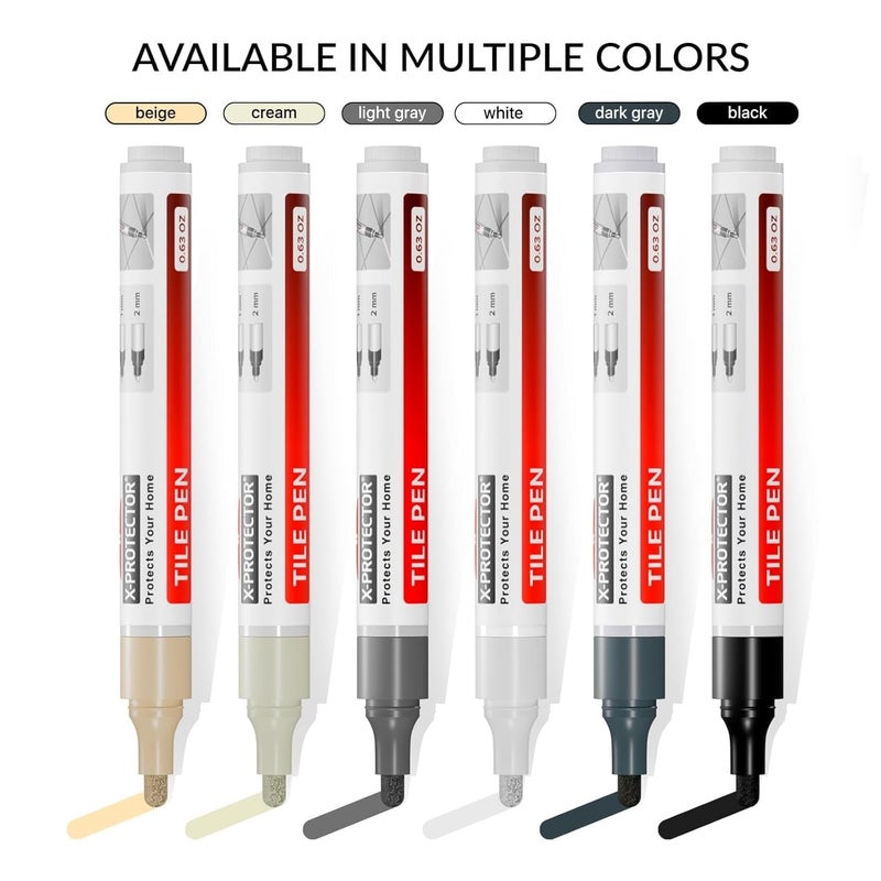 X-Protector Pen for Grout - 2 PCS, White - Ideal Grout Paint Pens to Make Grout White Again - Premium Grout Renew Pen with 2 Tips Types - Make Your Grouts Perfect Again! - Image 3