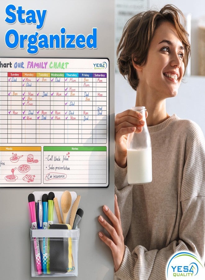 YES4QUALITY Magnetic Pen Holder for Refrigerator with Strong Magnetic Back, Dry Erase Marker Holder Ideal for Whiteboard & Fridge, Clear & White Pencil Cup - Image 2