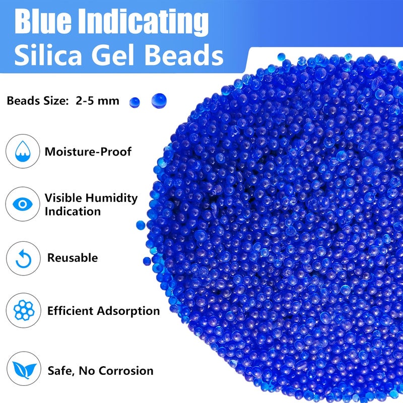 BAIDOON 3 LBS Blue Premium Indicating Silica Gel BeadsSilica Gel DesiccantReusable Desiccant Beads - Image 2