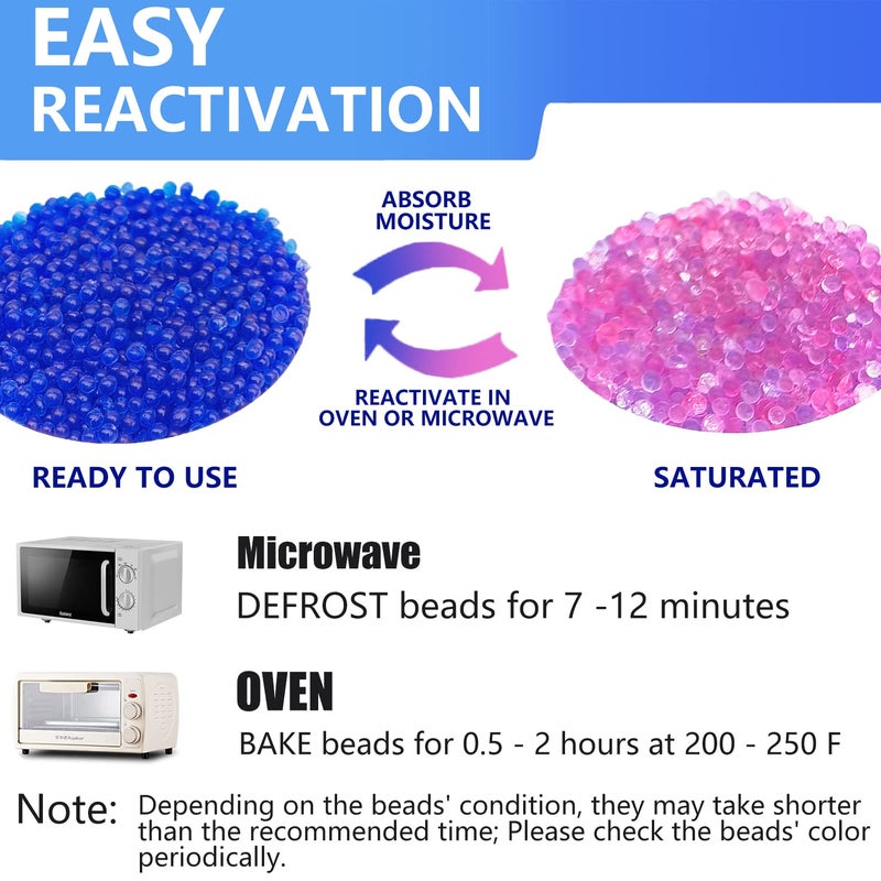 BAIDOON 3 LBS Blue Premium Indicating Silica Gel BeadsSilica Gel DesiccantReusable Desiccant Beads - Image 4