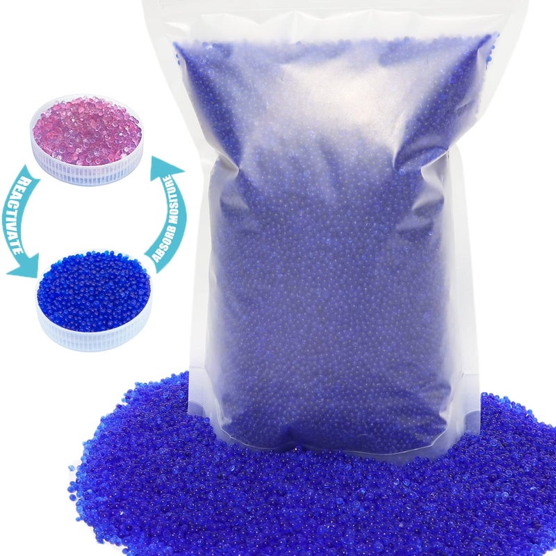 BAIDOON 3 LBS Blue Premium Indicating Silica Gel BeadsSilica Gel DesiccantReusable Desiccant Beads - Image 1