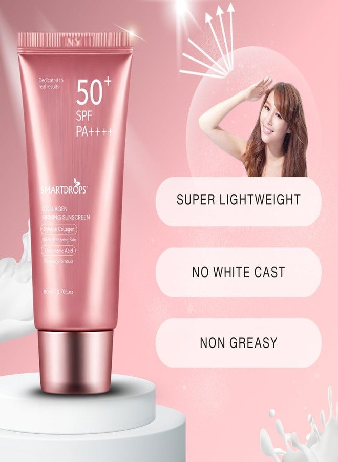 Smartdrops Collagen Sunscreen | SPF 50 Sunscreen Cream | PA++++ Sun Protection | Hyaluronic sunscreenn | Smooth Finish for All Skin Types | (Pack 2) - Image 5
