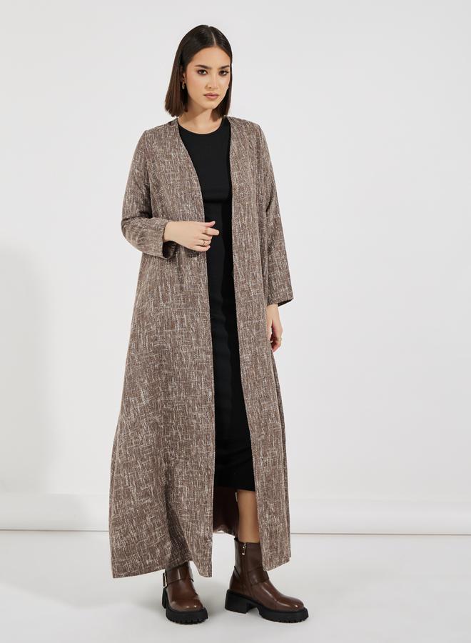 Styli Tweed Look Winter Abaya  - Image 4