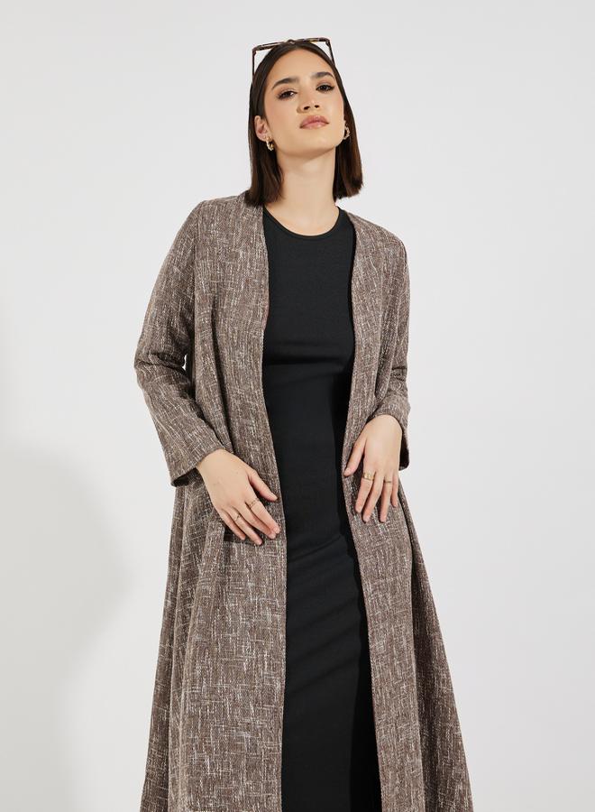 Styli Tweed Look Winter Abaya  - Image 2