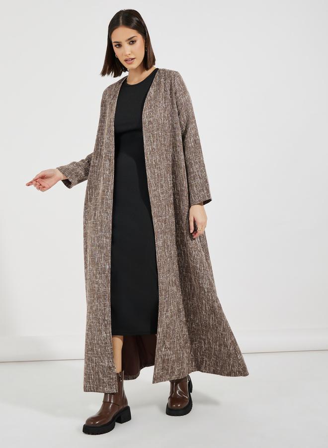 Styli Tweed Look Winter Abaya  - Image 1