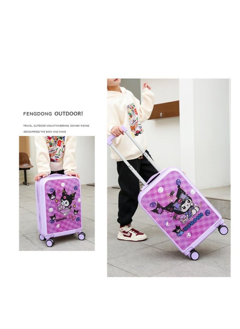 Golden Kids Luggage, 20 Inch Kids Lightweight 3D Trolley Bag, Suitcase with Cartoon Pattern, Travel Gift for Boys and Girls (Black)  - Image 3