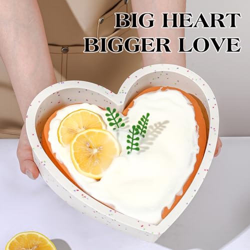 AOTASO 3 Pcs Silicone Heart Shaped Cake Pans 10 Inch 8 Inch 6 Inch Mini Small Large Heart Cake Pan Set Nonstick Silicone Heart Molds for Baking (Cream) - Image 4