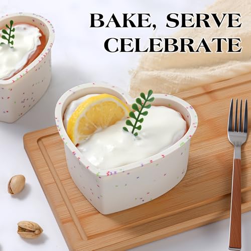 AOTASO 3 Pcs Silicone Heart Shaped Cake Pans 10 Inch 8 Inch 6 Inch Mini Small Large Heart Cake Pan Set Nonstick Silicone Heart Molds for Baking (Cream) - Image 5