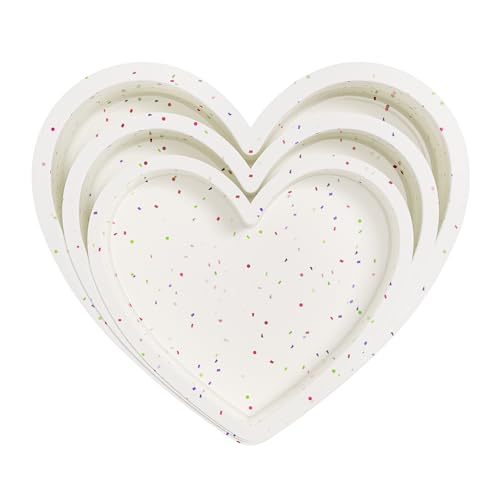 AOTASO 3 Pcs Silicone Heart Shaped Cake Pans 10 Inch 8 Inch 6 Inch Mini Small Large Heart Cake Pan Set Nonstick Silicone Heart Molds for Baking (Cream) - Image 1