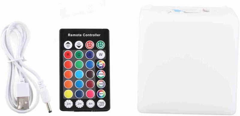 Zerodis Multicoloured LED Cube Light, Remote Control Operated, Rechargeable, Colour Gradient Transition Mode, for Room Party Pool Deck (10cm) - Image 1