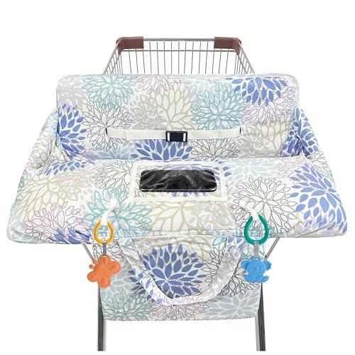 gxfcymxbd Shopping Cart Cover for Baby2in1 High Chair Cover SoftPortableand Machine WashableComfortable Cotton Seat Pad with Safety Harness and Portable Cloth BagFits All Supermarkets and Restaurants - Image 1