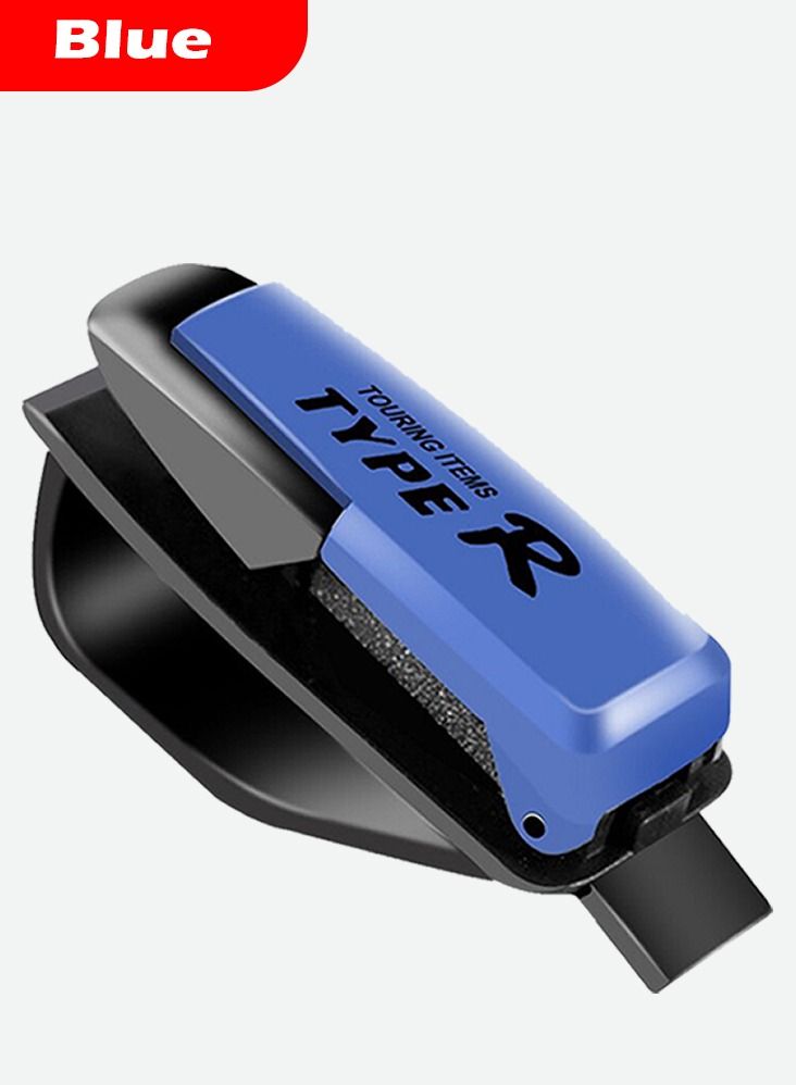 Type R Car Sun Visor Sunglasses Holder Blue Color (Pack of 2PCs) - Image 2