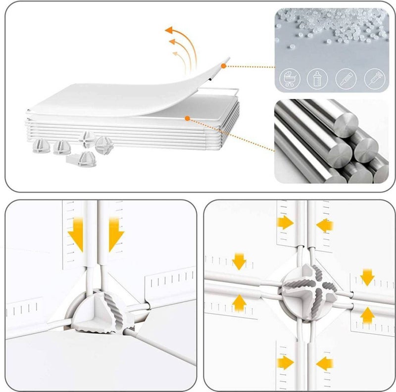 AYSIS 10 Shelf DIY Shoe Rack Box Organizer ^ Multi-Purpose Plastic Shoe Rack for Home, PP Plastic Home Rack with Door for Entryway, Chappal Slipper Shoe Stand【White, 10-Shelf-5-Door】 - Image 4