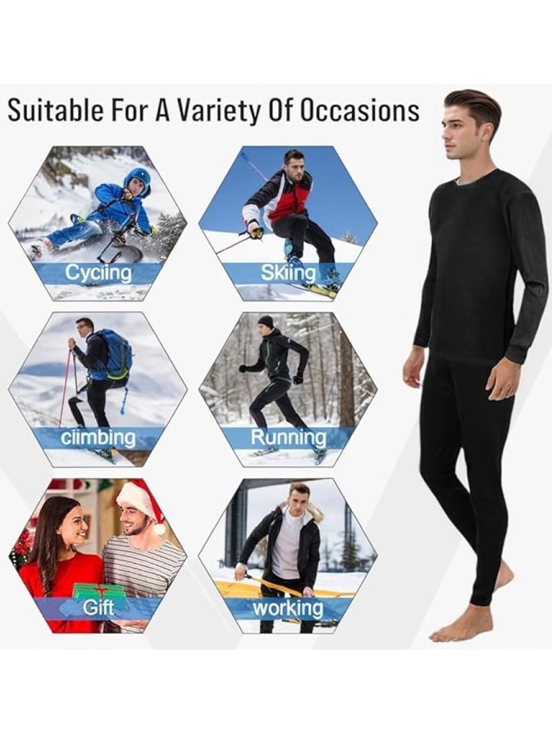 RATSAW - Men Thermal Underwear Set Men Thermal Base Layer Long Sleeve pajama Thermal Long Johns Set for Skiing Training Hiking Outdoor Sports M - Image 1