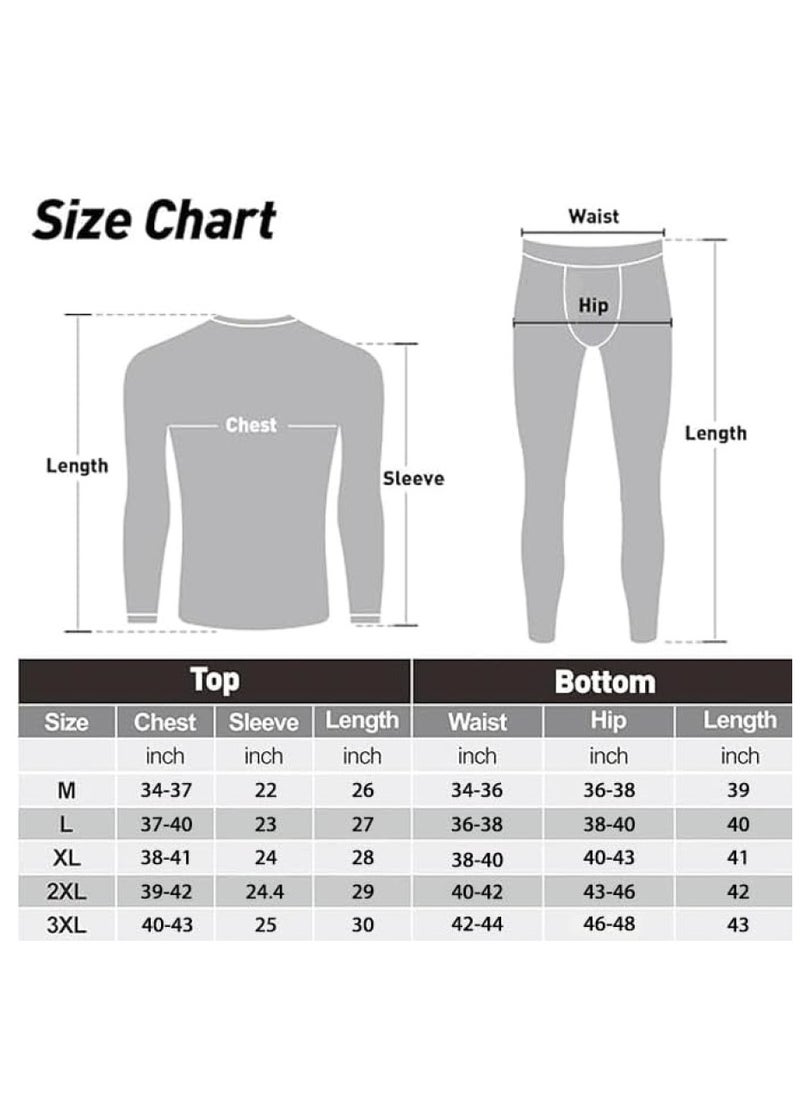 RATSAW - Men Thermal Underwear Set Men Thermal Base Layer Long Sleeve pajama Thermal Long Johns Set for Skiing Training Hiking Outdoor Sports M - Image 1