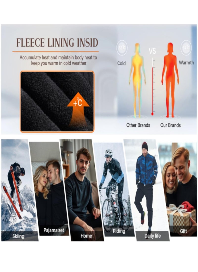RATSAW - Men Thermal Underwear Set Men Thermal Base Layer Long Sleeve pajama Thermal Long Johns Set for Skiing Training Hiking Outdoor Sports M - Image 1