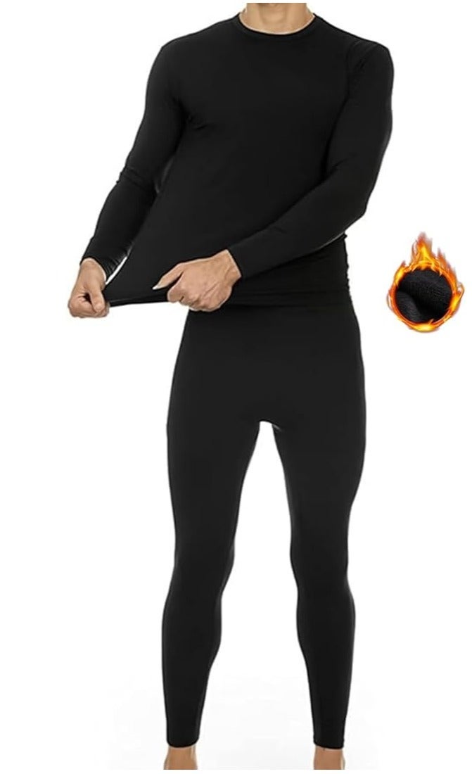 رات سو طقم ملابس داخلية حرارية للرجال، بيجامة حرارية بأكمام طويلة، طقم ملابس داخلية حرارية طويلة للتزلج والتدريب والمشي لمسافات طويلة والرياضات الخارجية M - Image 1