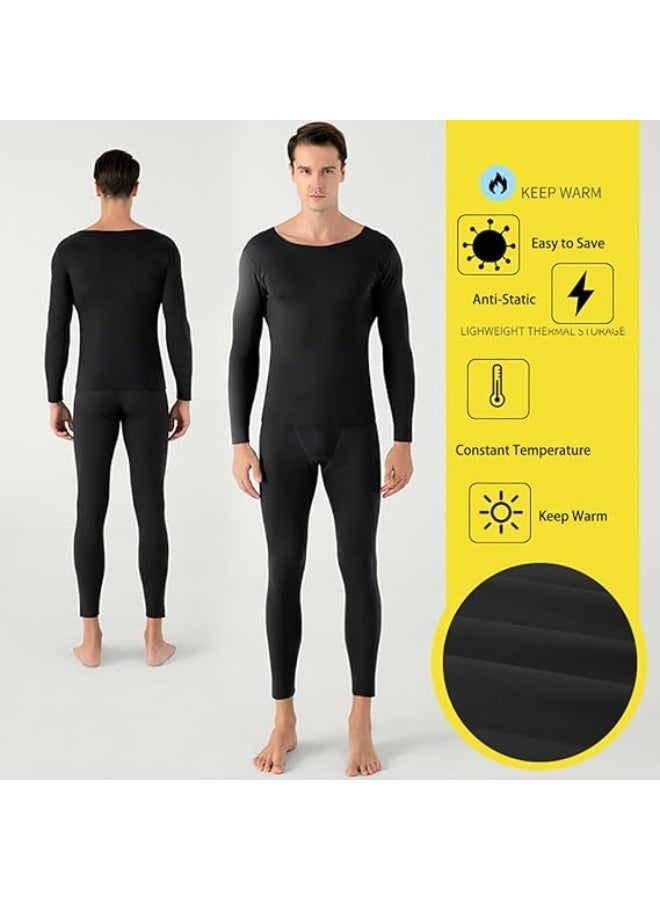 رات سو طقم ملابس داخلية حرارية للرجال، بيجامة حرارية بأكمام طويلة، طقم ملابس داخلية حرارية طويلة للتزلج والتدريب والمشي لمسافات طويلة والرياضات الخارجية M - Image 3