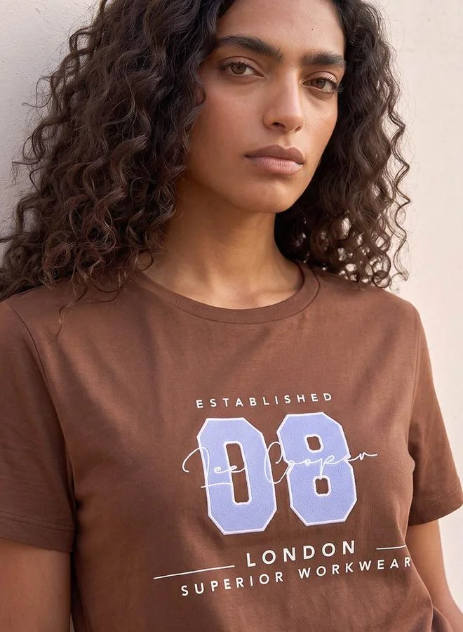 Lee Cooper Lee Cooper Relaxed Fit Cotton T-shirt with Logo Print