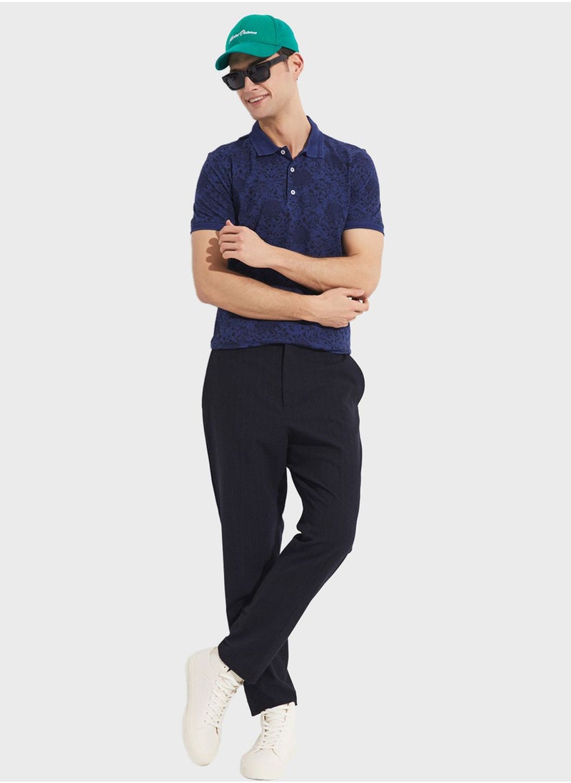 JUNE - Patterned Slim Fit Polo - Image 1