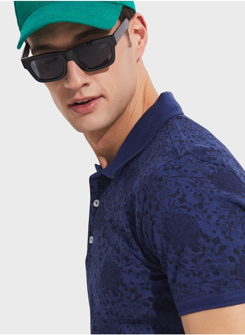 JUNE - Patterned Slim Fit Polo - Image 1