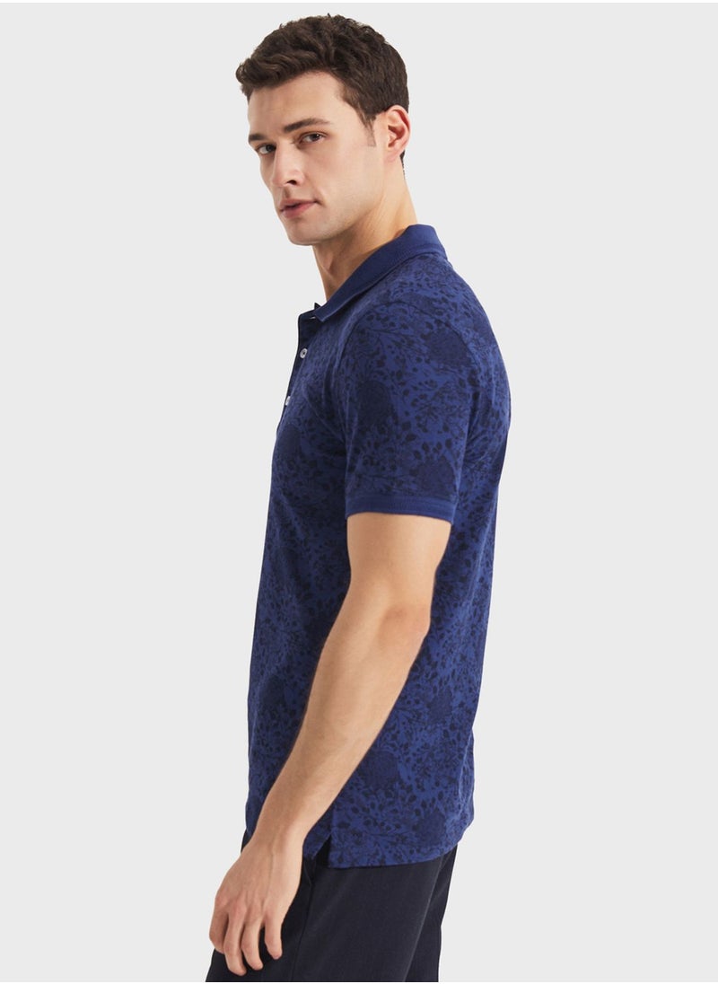 JUNE - Patterned Slim Fit Polo - Image 1