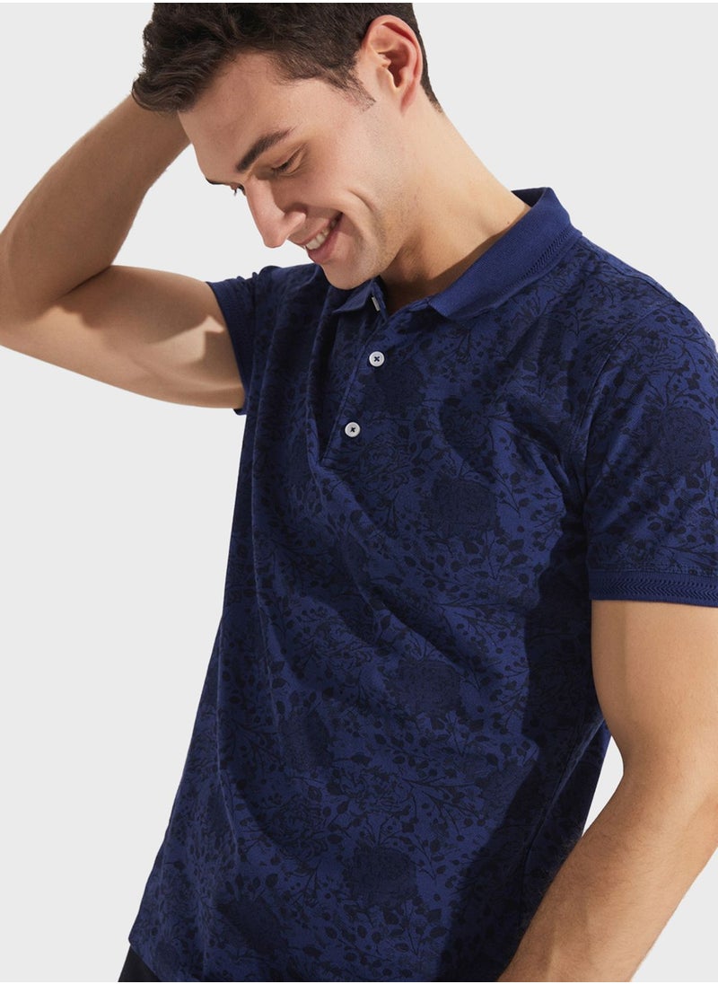 JUNE - Patterned Slim Fit Polo - Image 1