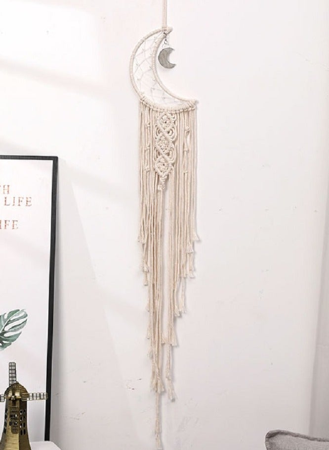 2pcs/ Set Star and Moon Macrame Wall Hanging Decor Handmade Woven Tapestry Tassel Wall Hanging Ornaments Boho Wall Hanging Apartment Room Home Office Room Gallery Decoration - Image 3