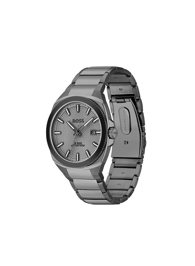 HUGO BOSS ساعة يد رجالية من الستانلس ستيل بعقارب على شكل تونيو 1514137 - 41 ملم - Image 2
