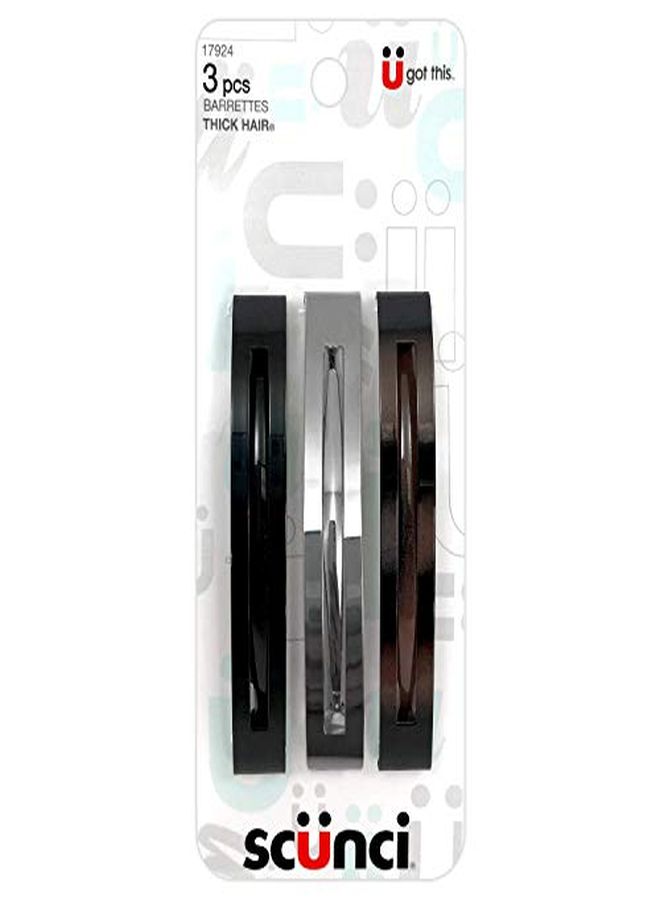 Scunci Thick Hair Open Slide Metal Barrettes 3-Pcs Per Pack (1-Pack) - Image 1