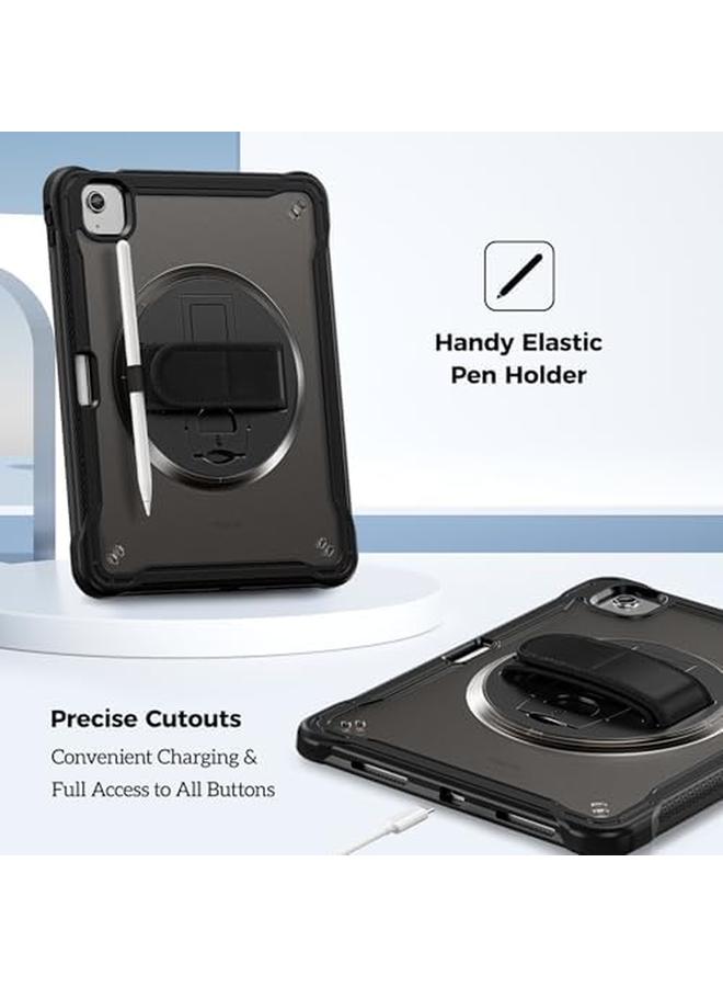 Procases Rugged Case For Ipad Air 11 Inch M2 2024 Air 5Th 4Th Gen 10.9" And Ipad Pro 11 Inch 4Th 3Rd 2Nd 1St Gen Heavy Duty Shockproof Cover With Hand Strap 360 Degree Rotatable Kickstand Black - Image 3