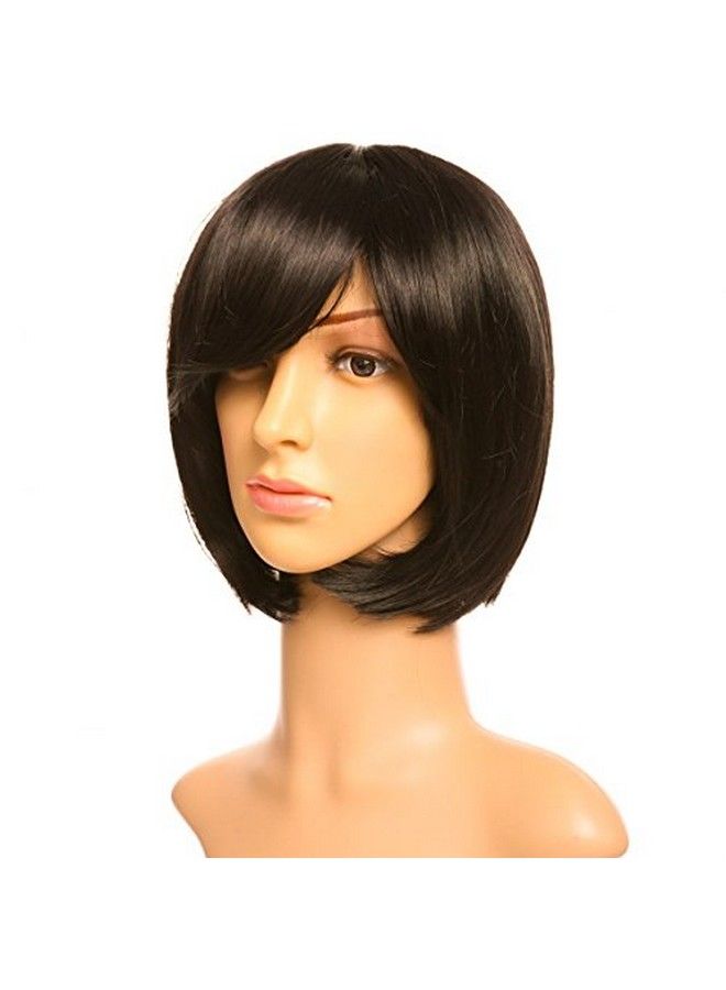Artifice Natural Women Straight Short Hair Bob Wig Fashion Cosplay + Wig Cap (Natural Dark Brown) - Image 3