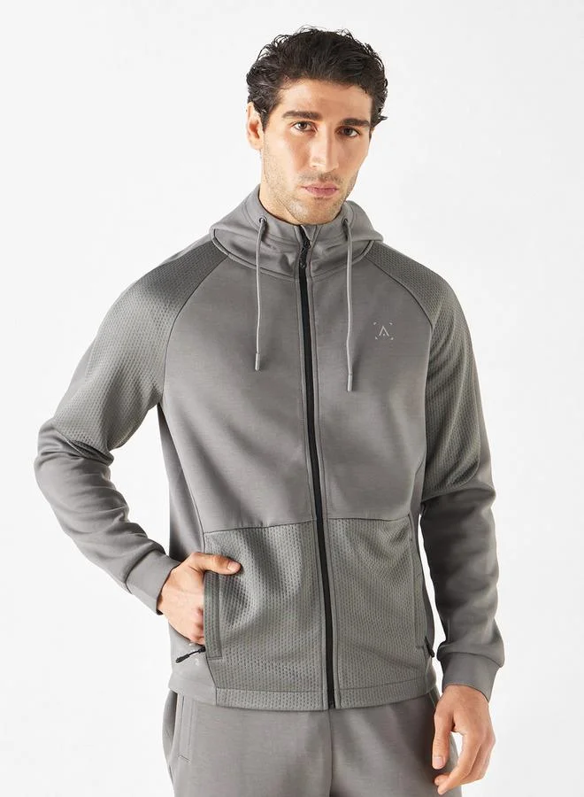 ADOT by Splash Solid Hooded Jacket with Pockets and Zip Closure