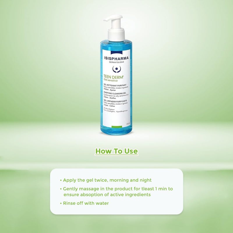 Isis Pharma Teen Derm Gel Sensitive, 250ml - Image 3