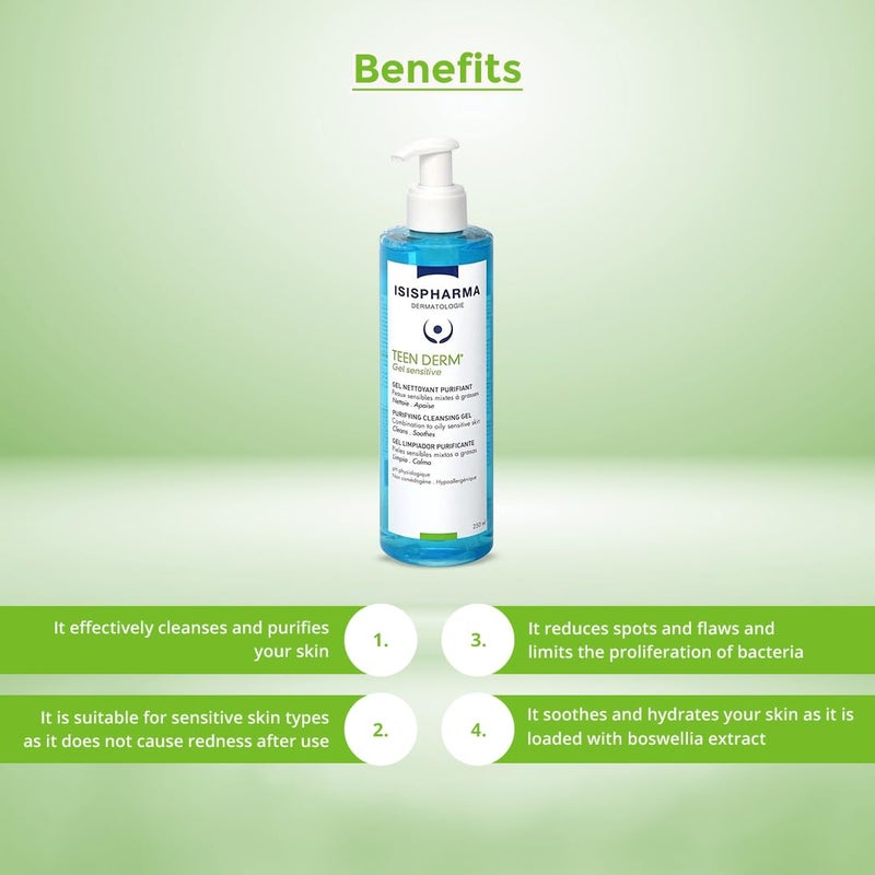 Isis Pharma Teen Derm Gel Sensitive, 250ml - Image 2