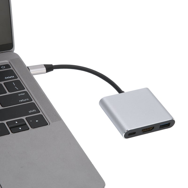 3 In 1 Docking Station: Aluminum Alloy Build - 4K Video Output Type C Hub for Type C Devices, Home Office & Entertainment - Image 4
