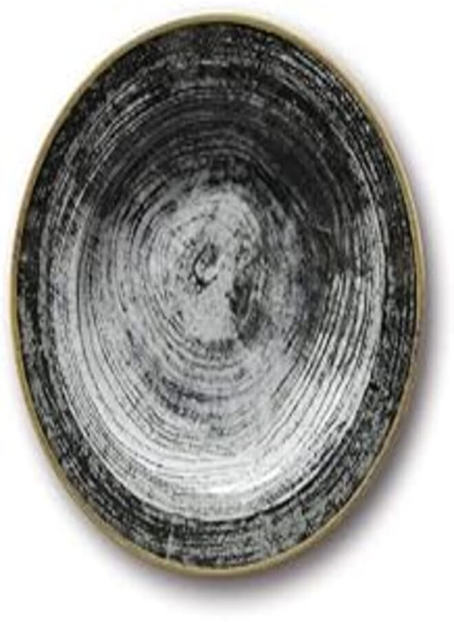 Saturnia Saturnia porcelain soup bowl 23 cm - black round - ischia 