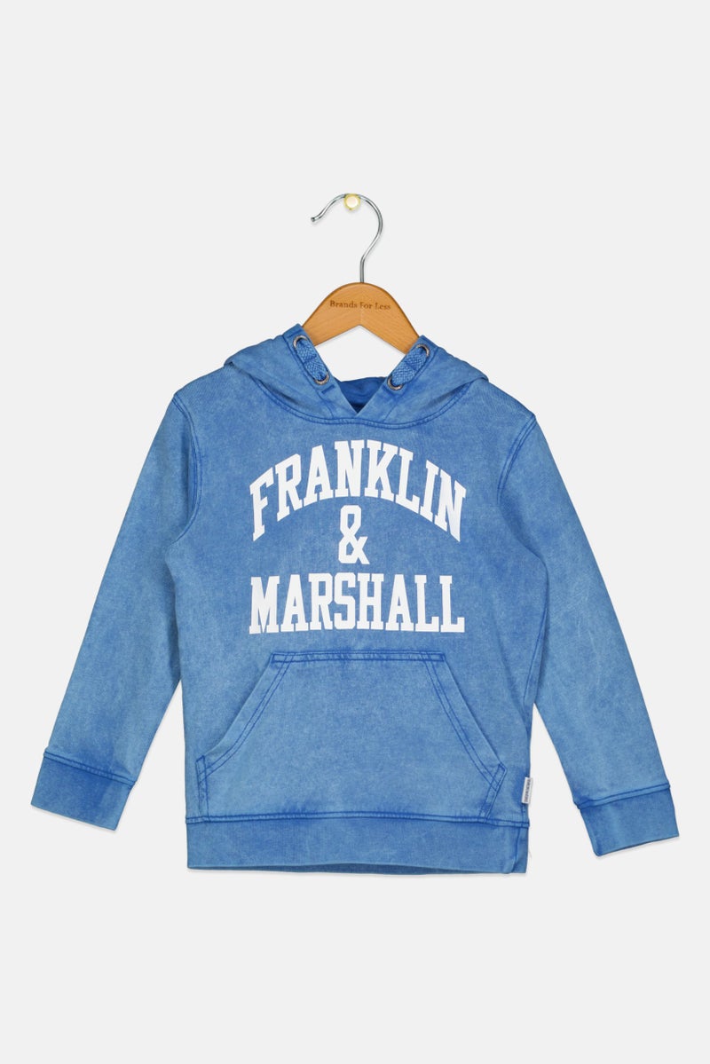 Franklin Marshall ملابس رياضية للأطفال الأولاد بغطاء رأس، خارجي، سويت شيرت، أزرق - Image 1